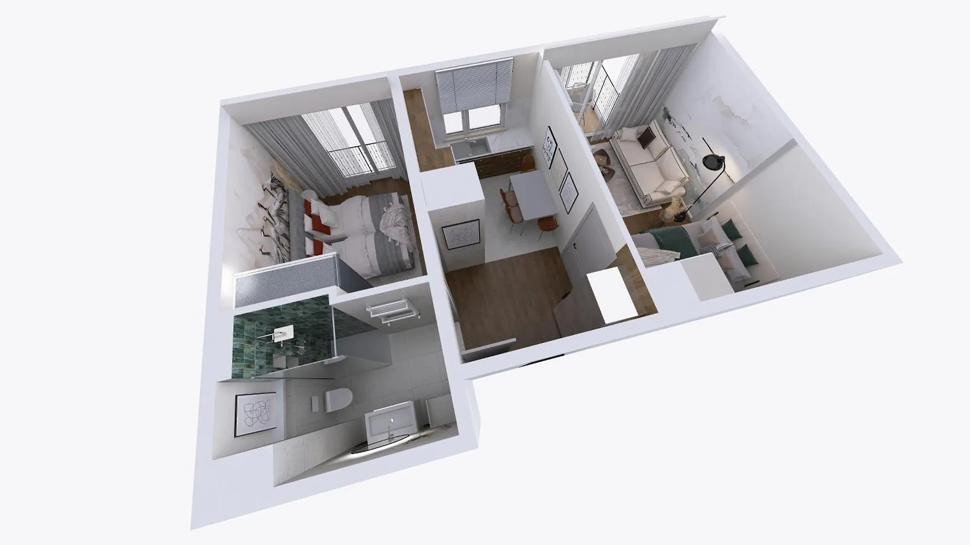 Apartament New #Madalinskiego57 - City Center, New Bulding, 2 Bedrooms, 2X Double Beds And A Fold-Out Sofa, Separate Kitchen, Air Conditioning, Balcony, Underground Parking, Self Check In 24H, Internet, Netflix, Coffee Machine, Washing Machine,1 Km To The Railw Wrocław Polska